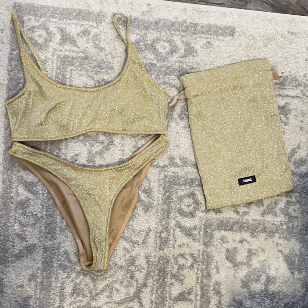 Gold Kate Triangl Bathing Suit